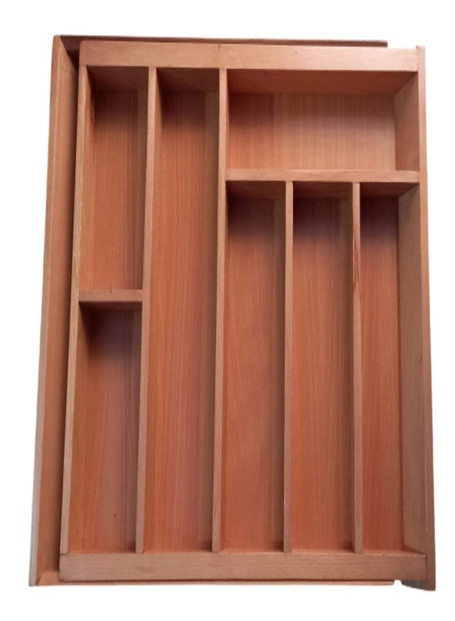 DBR Wooden Expandable (60 to 90) CM Utensil Cutlery Drawer Organizer Cutlery Tray for Your Kitchen Flatware Drawer 10 Large Compartment - Image 2